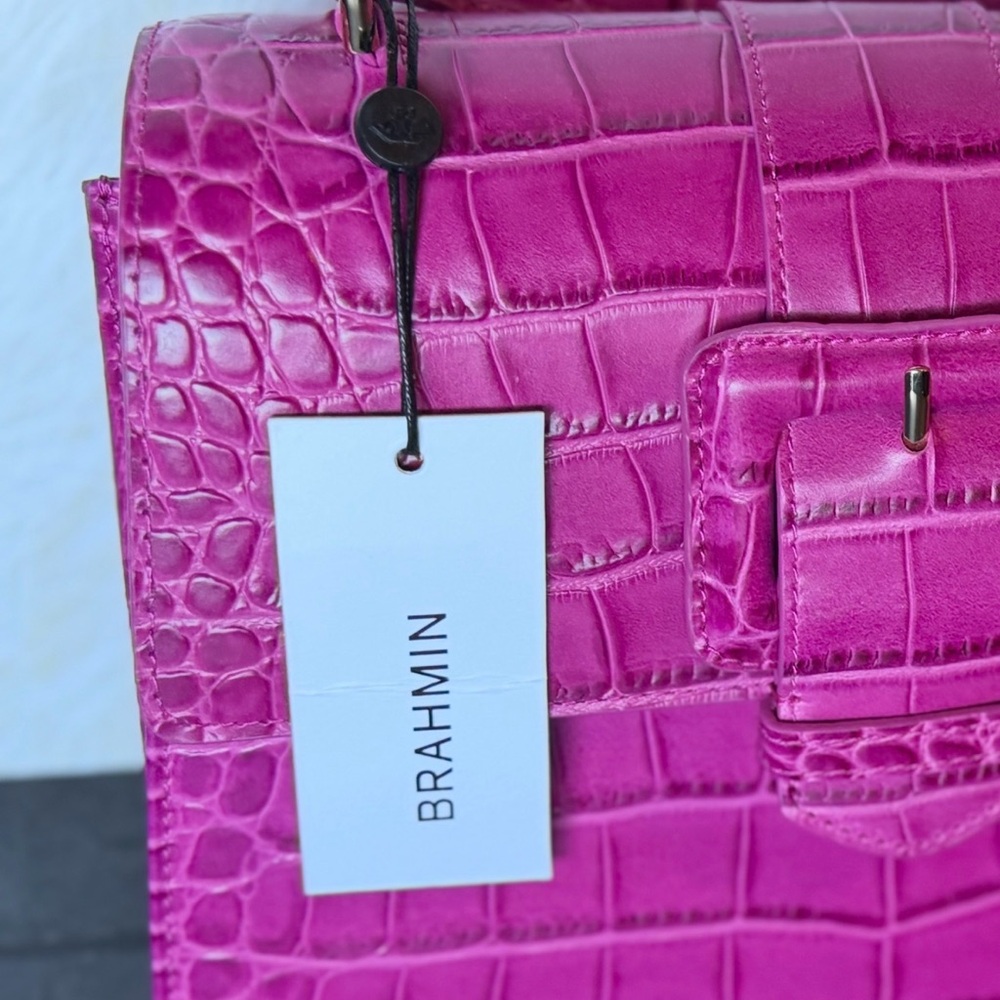 Brahmin Small Hallie Satchel Empower Tangsi Pink Leather BCA $365 - Picture 5 of 16